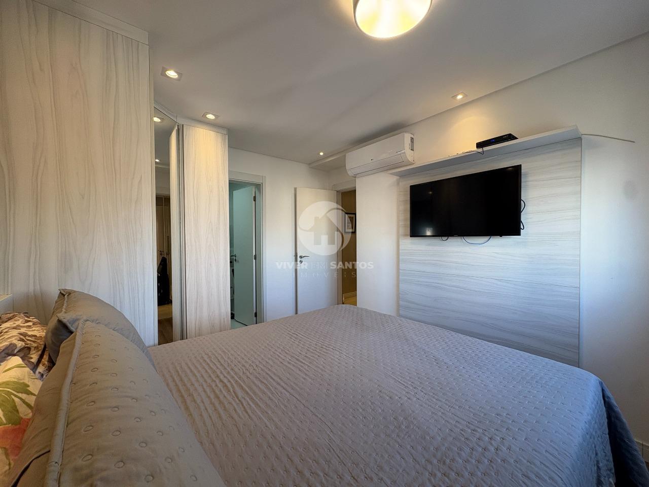 Apartamento Porteira Fechada, 3 Suítes, Elevador Privativo, Varanda com Churrasqueira e Vista Livre na Vila Rica – Santos/SP em Boqueirão, Santos — foto 18