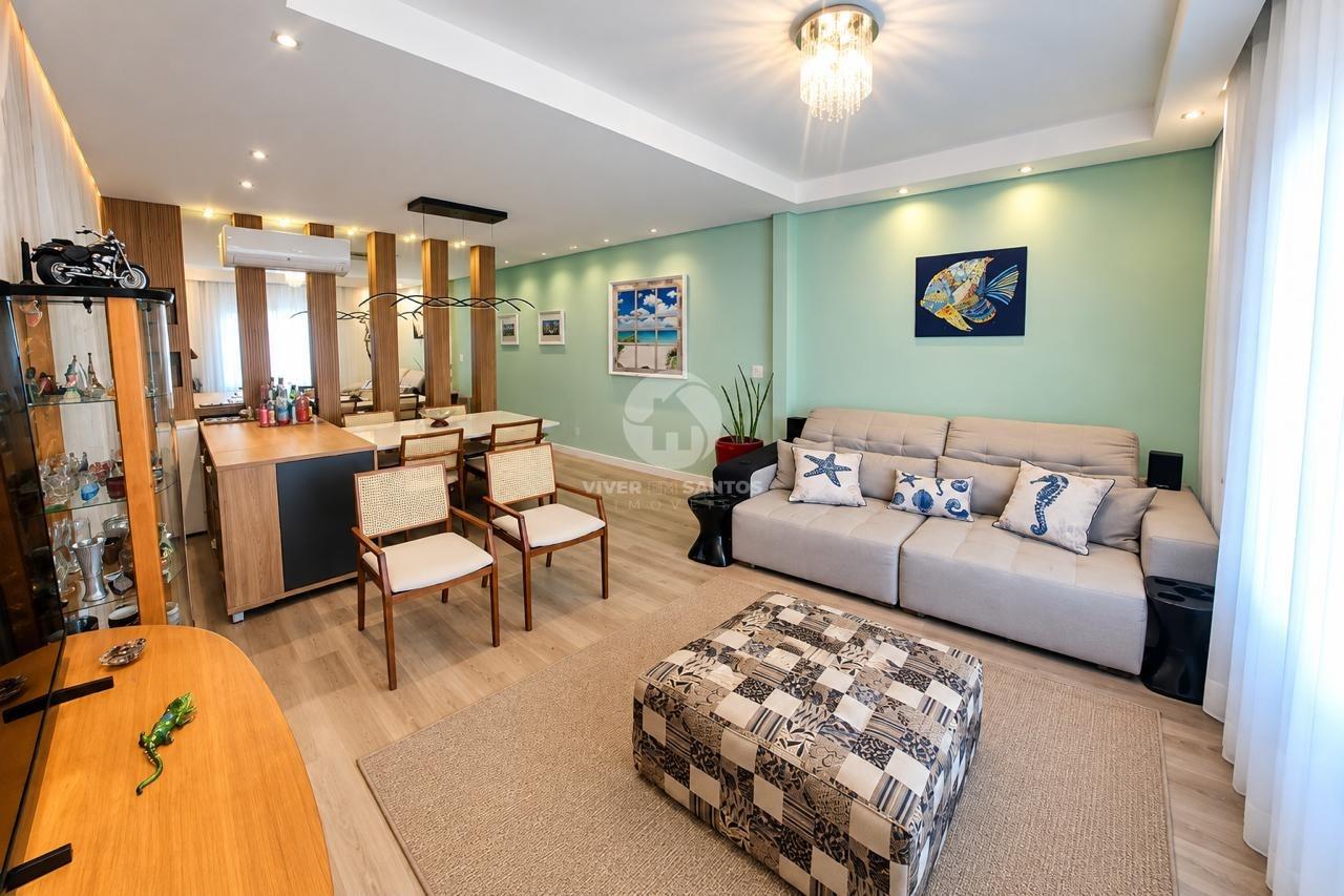 Apartamento Reformado, 2 Dormitórios Reversíveis, Sacada, Vista para o Mar e Garagem na Ponta da Praia – Santos/SP em Ponta da Praia, Santos — foto 3