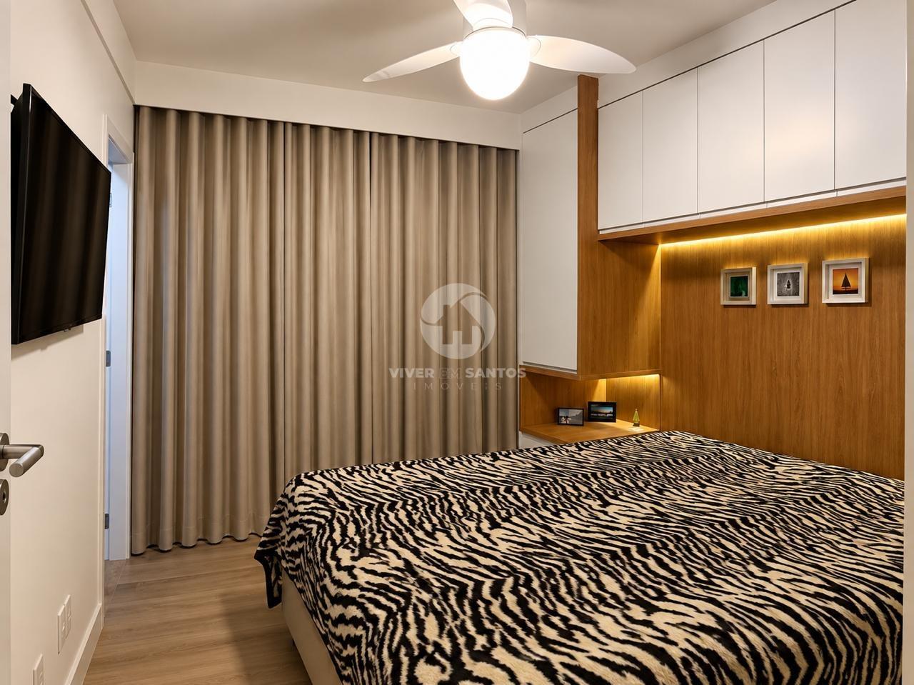 Apartamento Reformado, 2 Dormitórios Reversíveis, Sacada, Vista para o Mar e Garagem na Ponta da Praia – Santos/SP em Ponta da Praia, Santos — foto 12