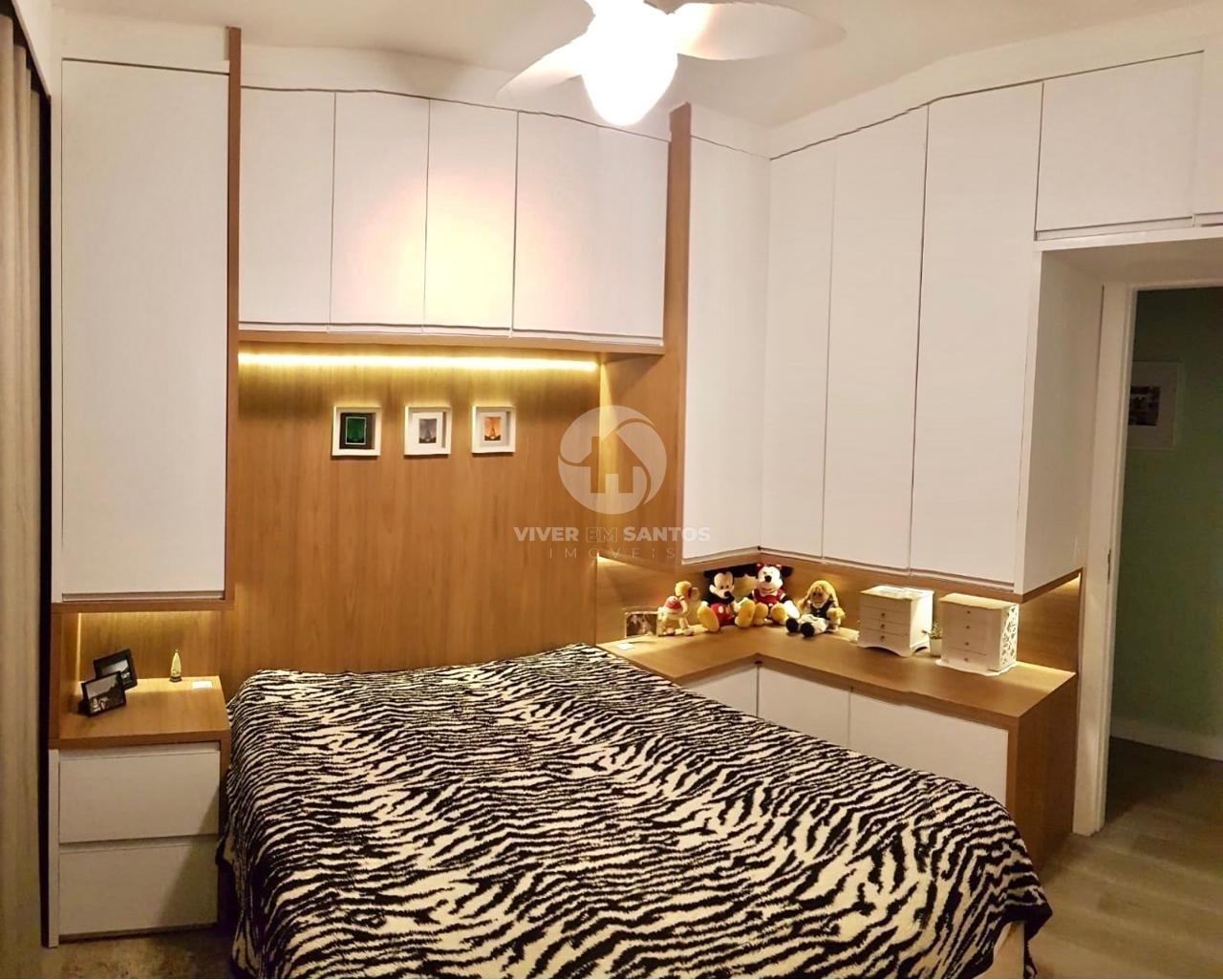 Apartamento Reformado, 2 Dormitórios Reversíveis, Sacada, Vista para o Mar e Garagem na Ponta da Praia – Santos/SP em Ponta da Praia, Santos — foto 14