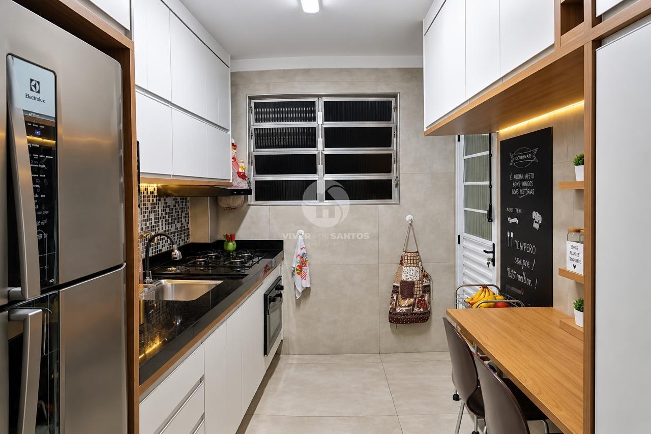 Apartamento Reformado, 2 Dormitórios Reversíveis, Sacada, Vista para o Mar e Garagem na Ponta da Praia – Santos/SP em Ponta da Praia, Santos — foto 19