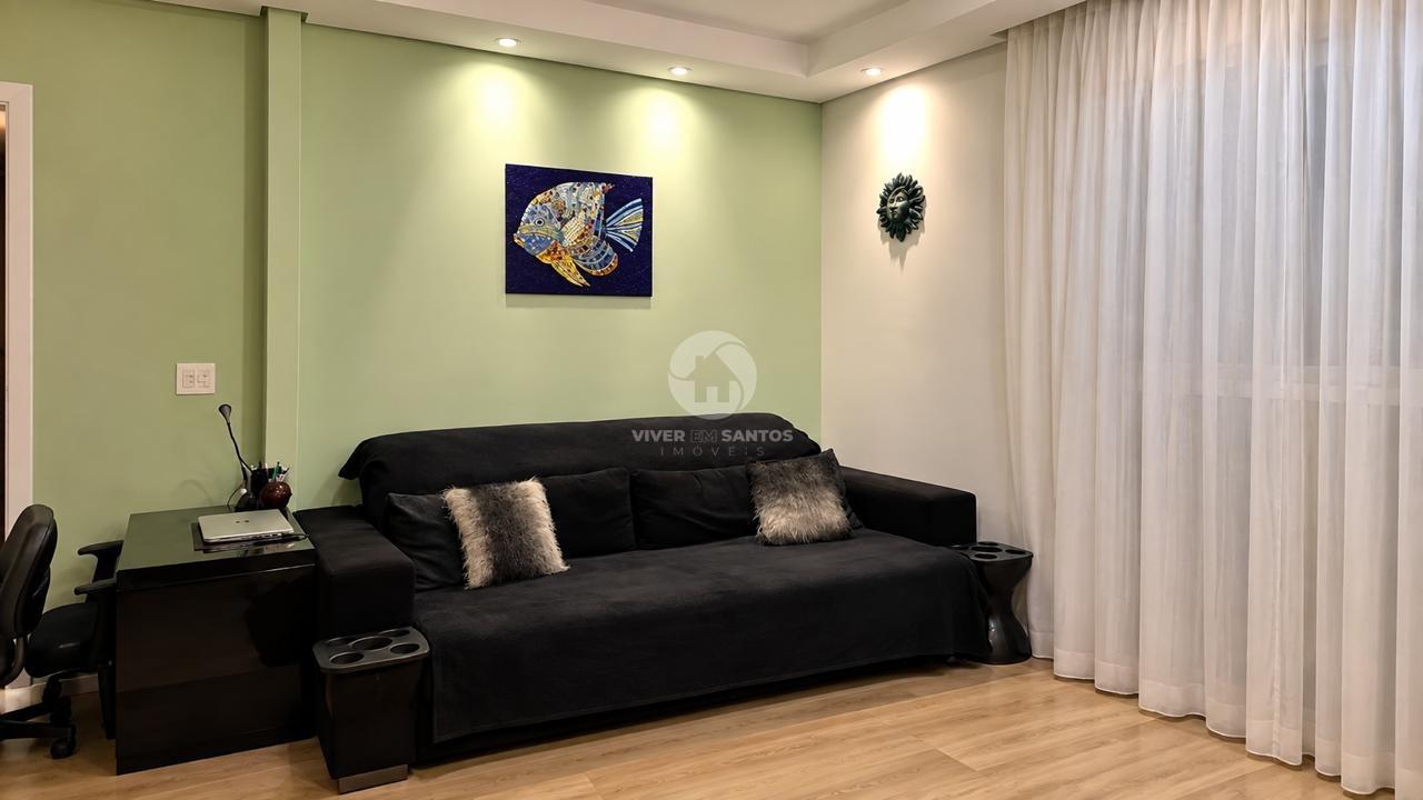 Apartamento Reformado, 2 Dormitórios Reversíveis, Sacada, Vista para o Mar e Garagem na Ponta da Praia – Santos/SP em Ponta da Praia, Santos — foto 6