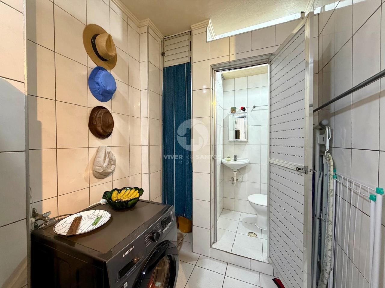 Apartamento Porteira Fechada, Varanda com Vista para o Mar e a 50 Metros da Praia do Boqueirão – Santos/SP em Boqueirão, Santos — foto 15