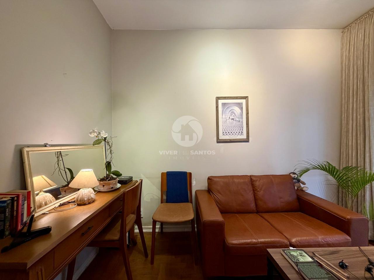 Apartamento Porteira Fechada, Varanda com Vista para o Mar e a 50 Metros da Praia do Boqueirão – Santos/SP em Boqueirão, Santos — foto 2