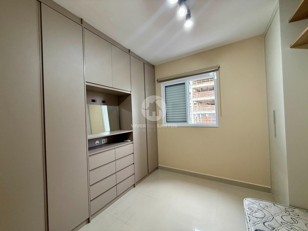 Apartamento Mobiliado, 1 Suíte, Varanda, Vaga Demarcada e Lazer no Residencial Ibiza – Embaré, Santos/SP em Embaré, Santos — foto 12