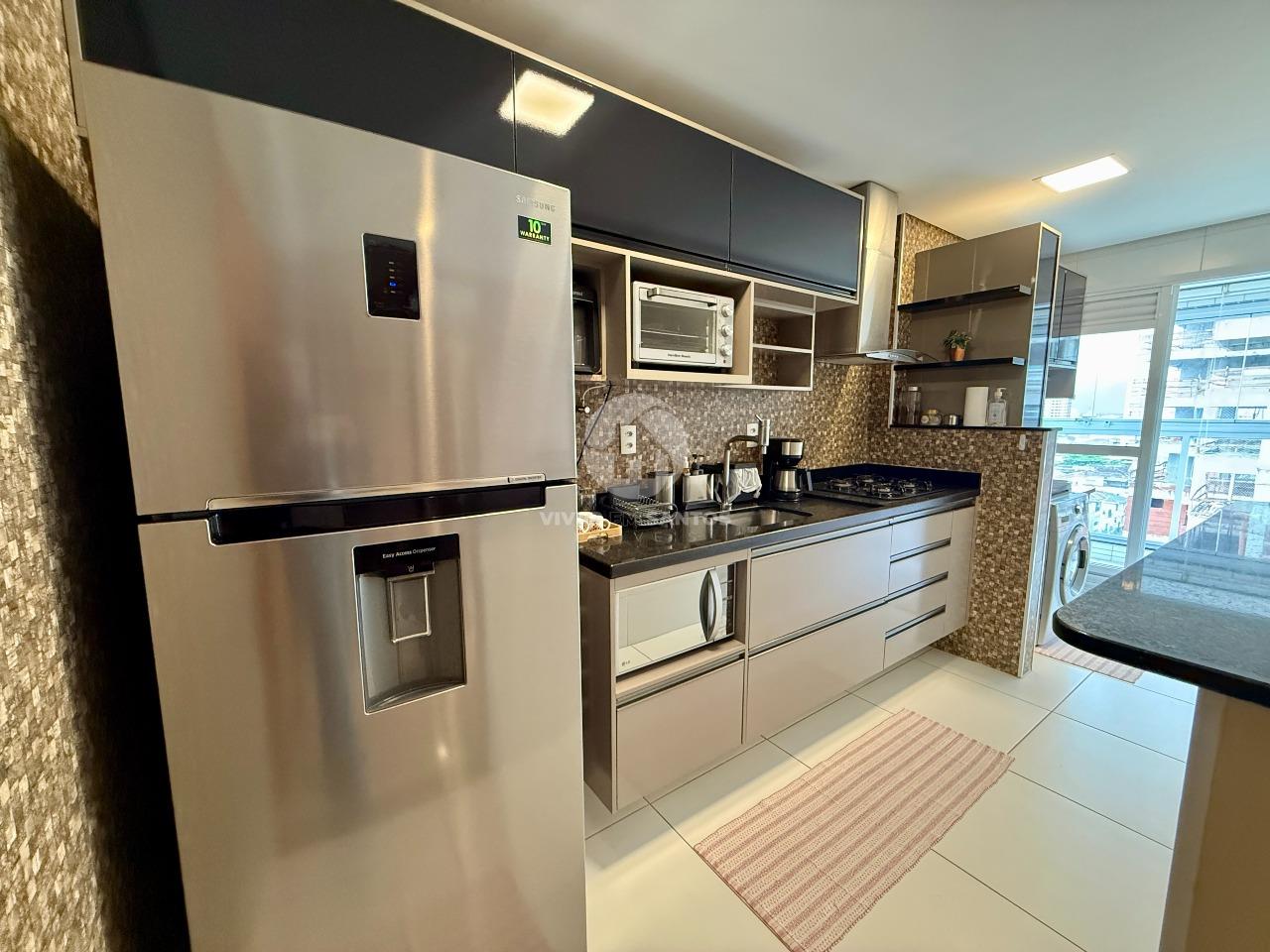 Apartamento Mobiliado, 1 Suíte, Varanda, Vaga Demarcada e Lazer no Residencial Ibiza – Embaré, Santos/SP em Embaré, Santos — foto 6