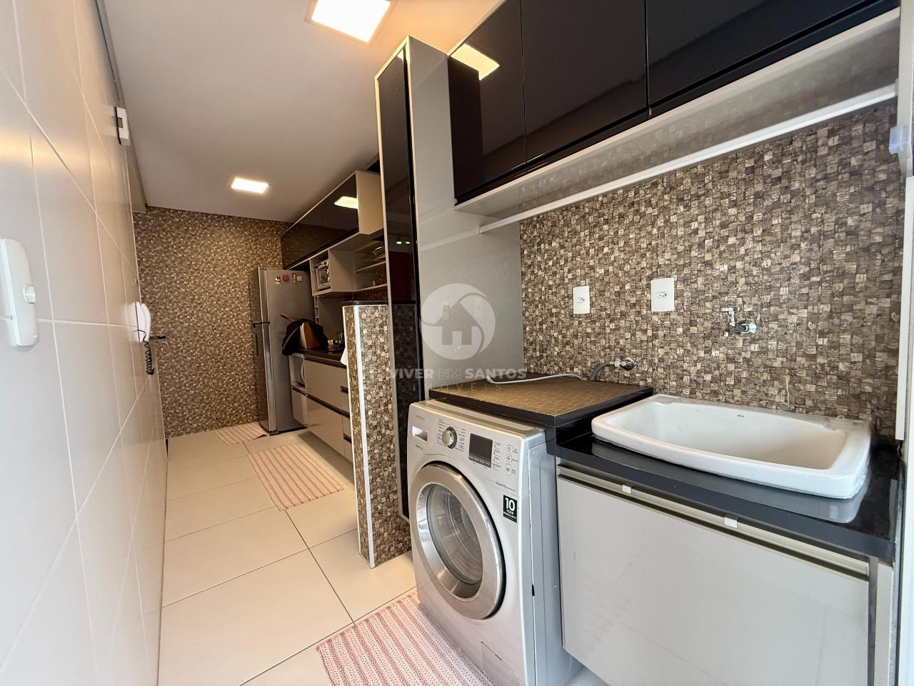Apartamento Mobiliado, 1 Suíte, Varanda, Vaga Demarcada e Lazer no Residencial Ibiza – Embaré, Santos/SP em Embaré, Santos — foto 8