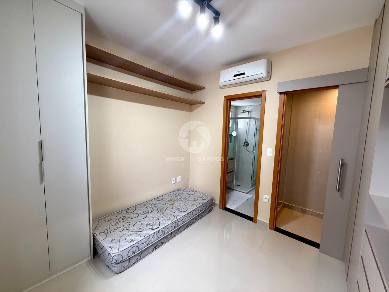 Apartamento Mobiliado, 1 Suíte, Varanda, Vaga Demarcada e Lazer no Residencial Ibiza – Embaré, Santos/SP em Embaré, Santos — foto 14