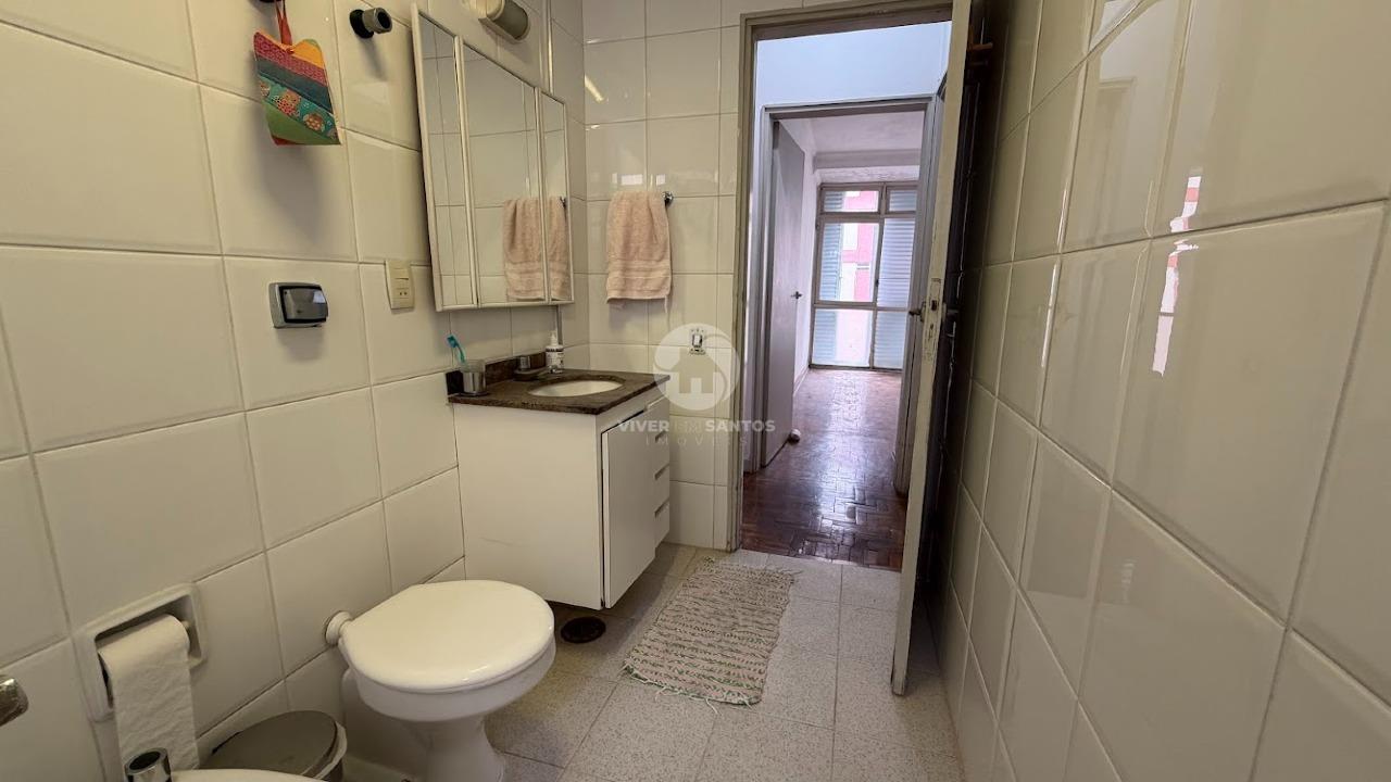 Apartamento 2 Dormitórios, Varanda, Vista Lateral para o Mar e Dependência Completa na Aparecida – Santos/SP em Aparecida, Santos — foto 14