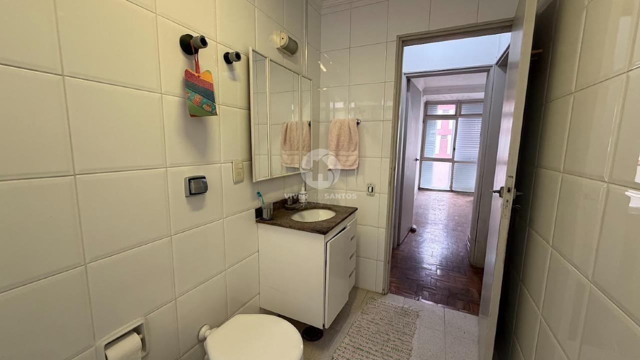 Apartamento 2 Dormitórios, Varanda, Vista Lateral para o Mar e Dependência Completa na Aparecida – Santos/SP em Aparecida, Santos — foto 12