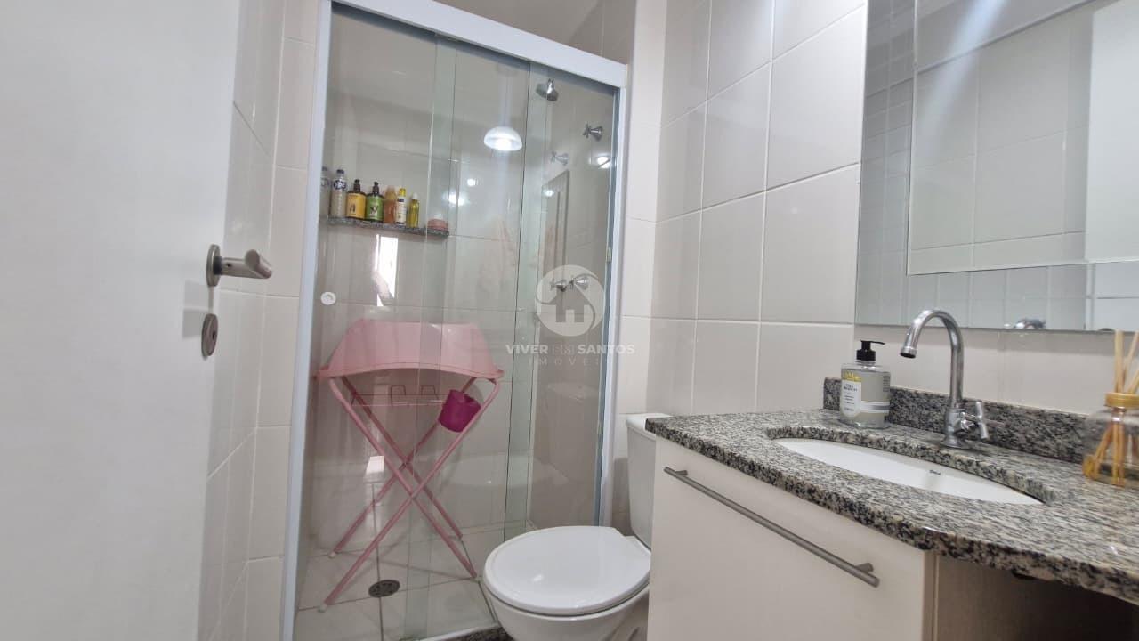 Apartamento 2 Dormitórios, Suíte, Sacada, Andar Alto e Lazer Completo no Aqua Play – Santos/SP em Marapé, Santos — foto 12