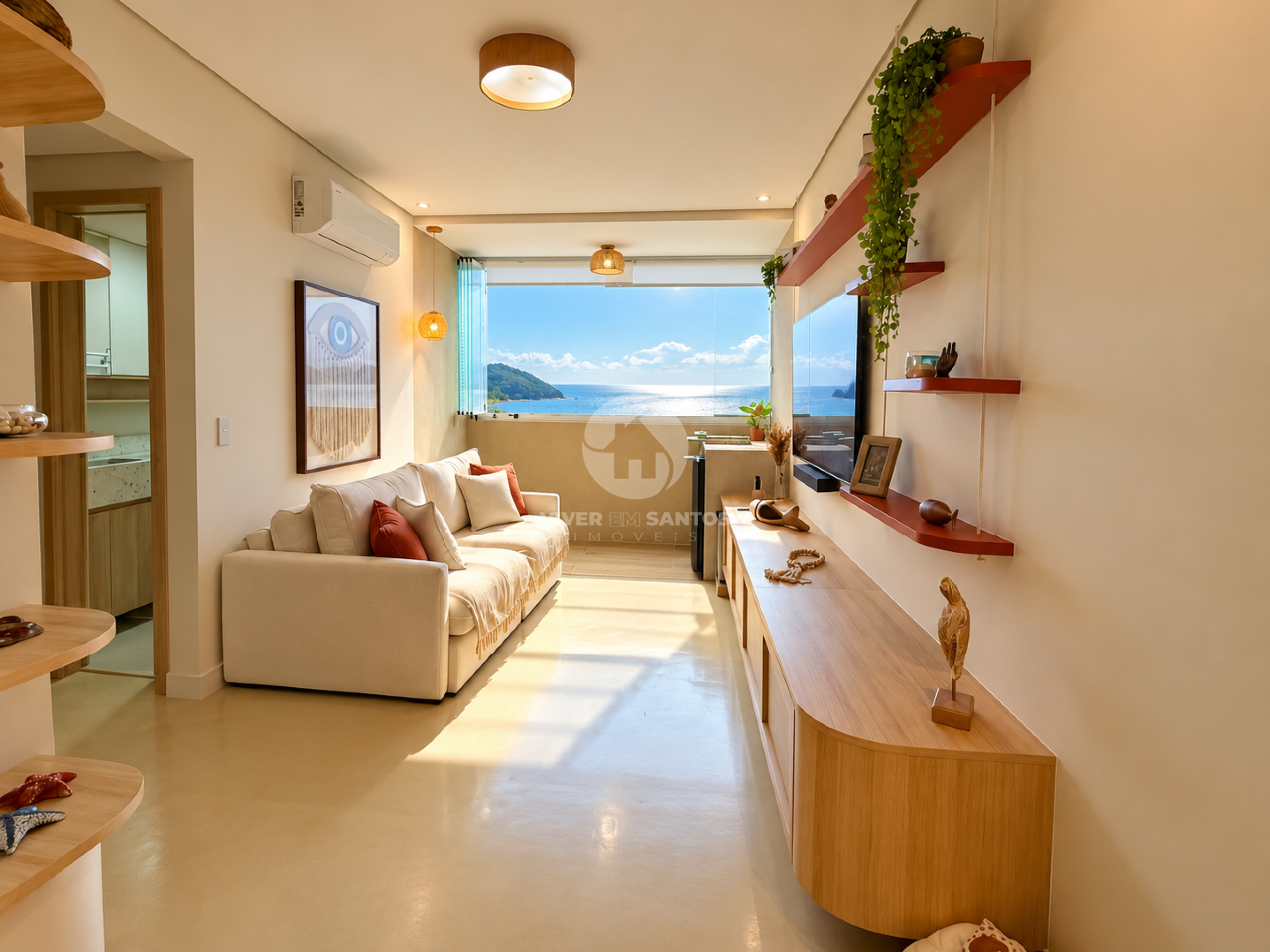 Apartamento Frente Mar 67 m², 1 Dormitório com Closet, Varanda Gourmet e Vaga na Aparecida – Santos/SP em Aparecida, Santos — foto 6