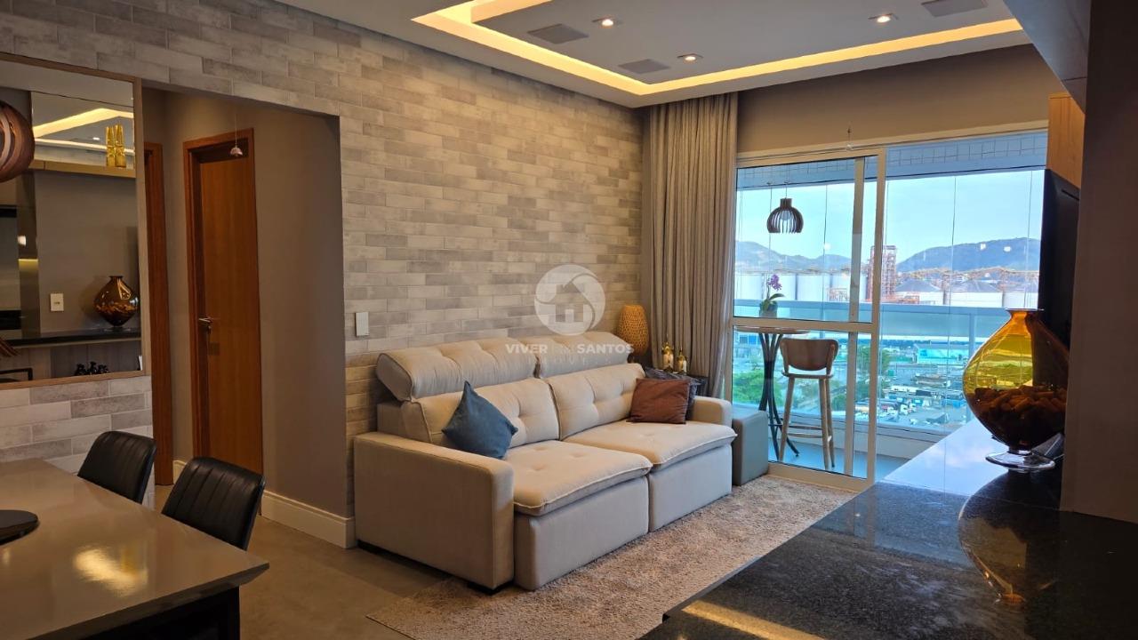 Apartamento Mobiliado 75 m², 2 Dormitórios, Suíte, Vista para o Mar e Vaga Demarcada na Ponta da Praia – Santos/SP em Ponta da Praia, Santos — foto 3