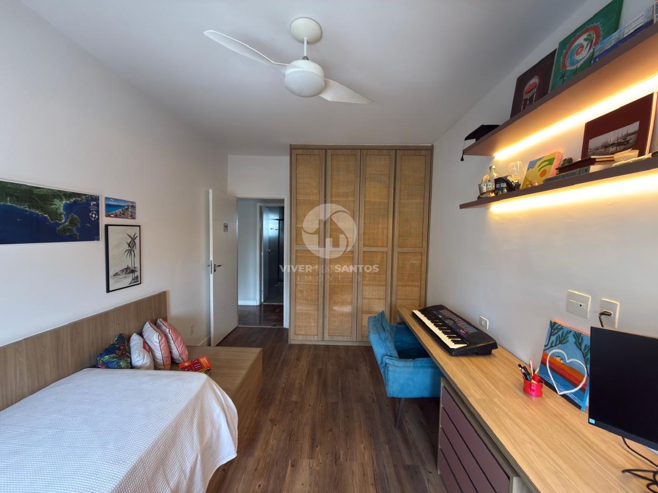 Apartamento Frente Mar 144 m², Reformado, 3 Dormitórios, Suíte, Andar Alto e Vaga Demarcada na Ponta da Praia – Santos/SP em Ponta da Praia, Santos — foto 12