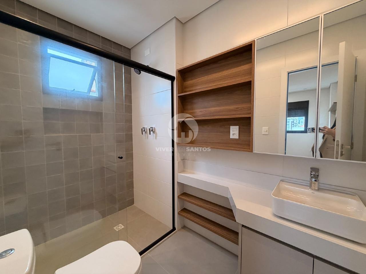 Apartamento Novo Porteira Fechada, 2 Dormitórios, Suíte, Varanda Gourmet e Automação – Santos/SP em Gonzaga, Santos — foto 17