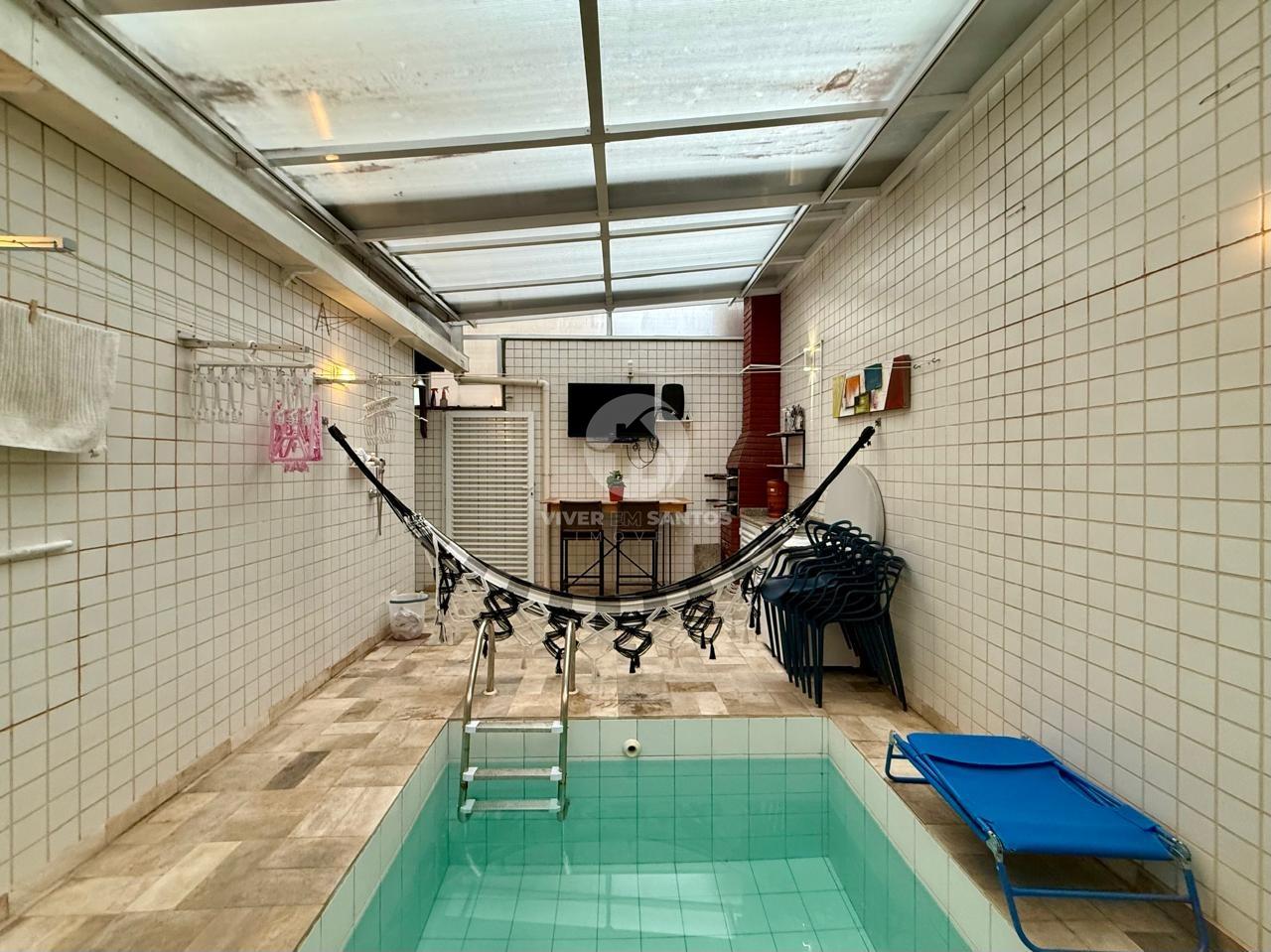Casa sobreposta baixa com Dormitórios, Suíte, Piscina, Churrasqueira e Quintal na Vila Belmiro – Santos/SP em Marapé, Santos — foto 25