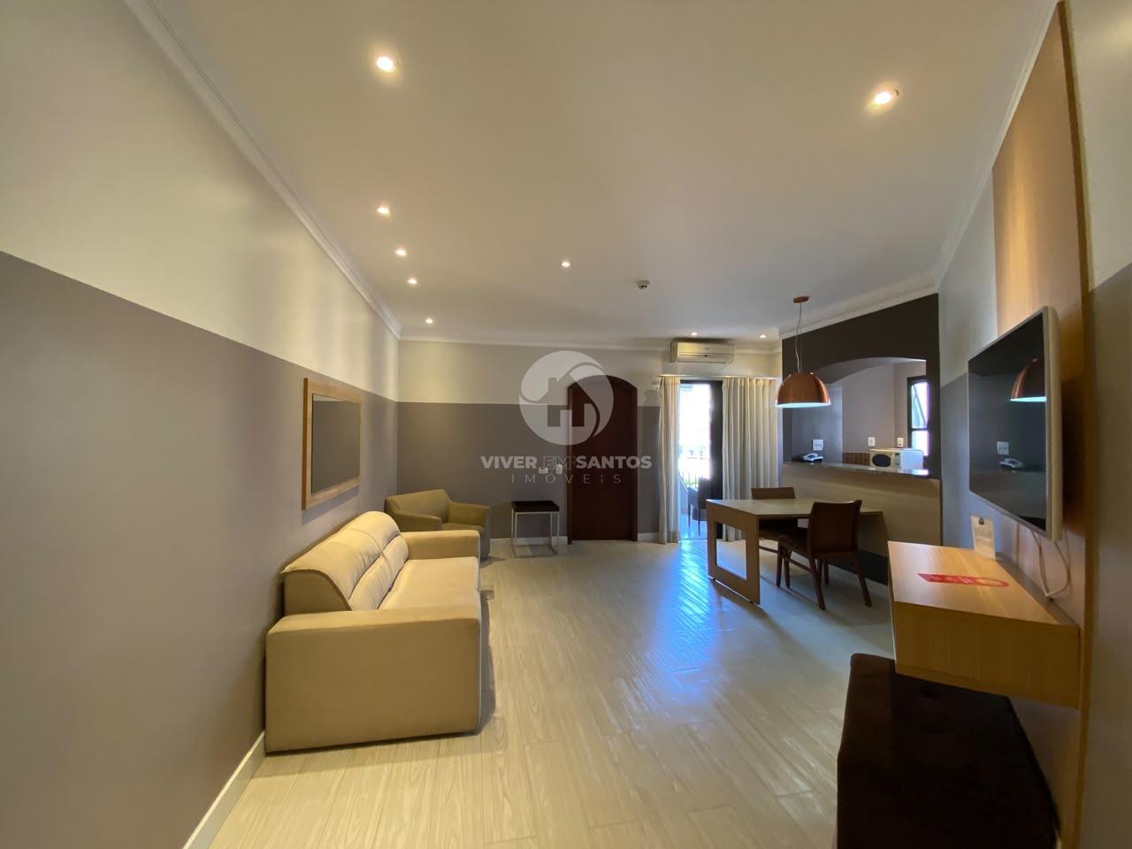 Flat 1 Suíte, Sacada com Vista Livre, Serviços de Hotel e Vaga no Gonzaga – Santos/SP em Gonzaga, Santos — foto 6