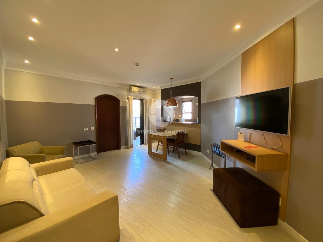 Flat 1 Suíte, Sacada com Vista Livre, Serviços de Hotel e Vaga no Gonzaga – Santos/SP em Gonzaga, Santos — foto 4