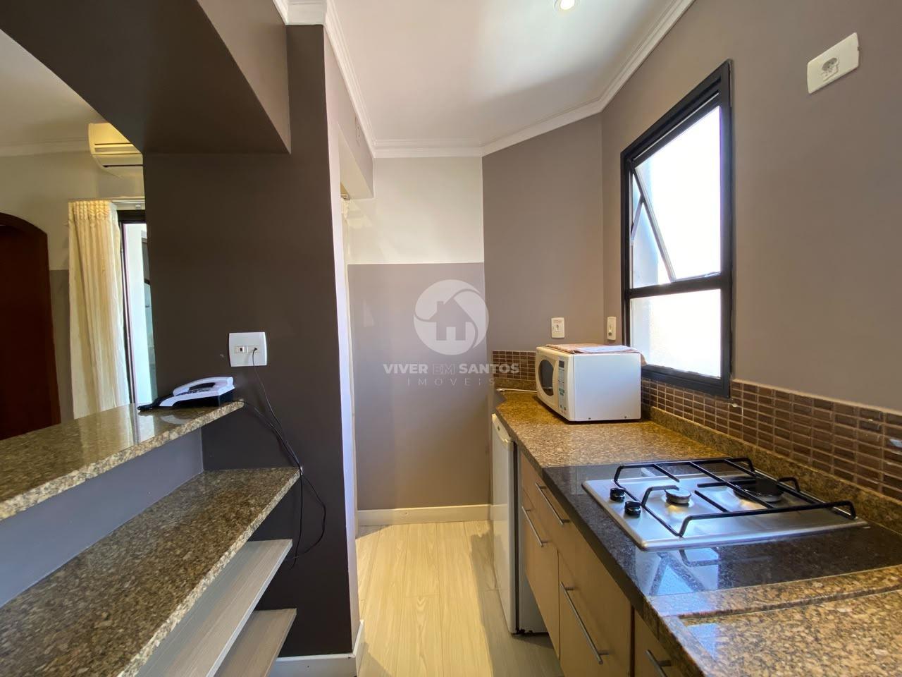 Flat 1 Suíte, Sacada com Vista Livre, Serviços de Hotel e Vaga no Gonzaga – Santos/SP em Gonzaga, Santos — foto 14