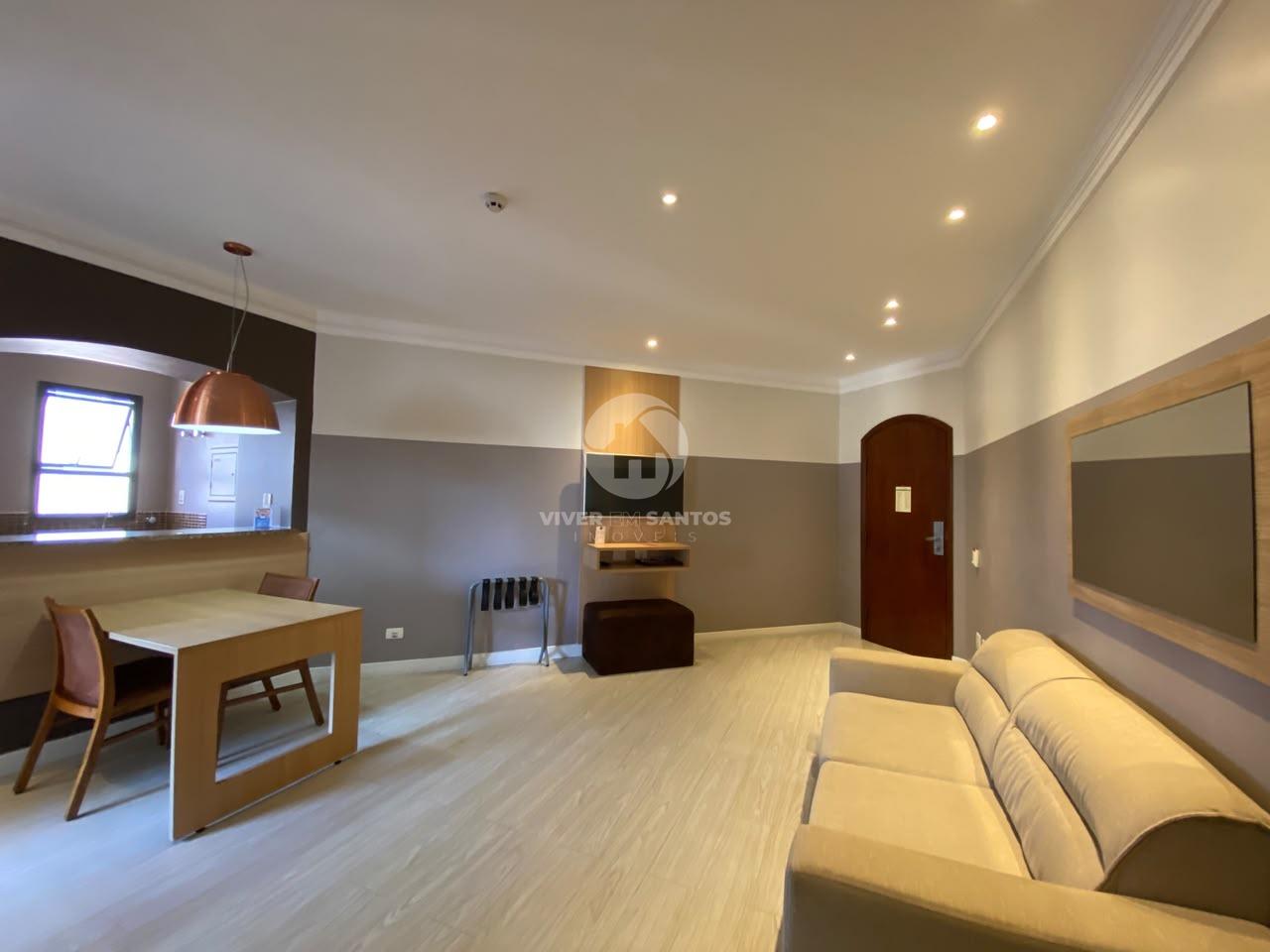 Flat 1 Suíte, Sacada com Vista Livre, Serviços de Hotel e Vaga no Gonzaga – Santos/SP em Gonzaga, Santos — foto 3