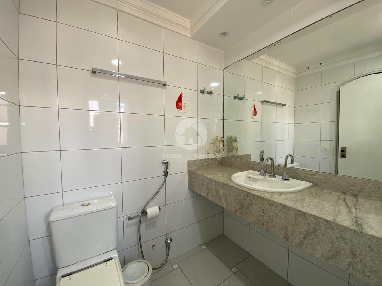 Flat 1 Suíte, Sacada com Vista Livre, Serviços de Hotel e Vaga no Gonzaga – Santos/SP em Gonzaga, Santos — foto 17