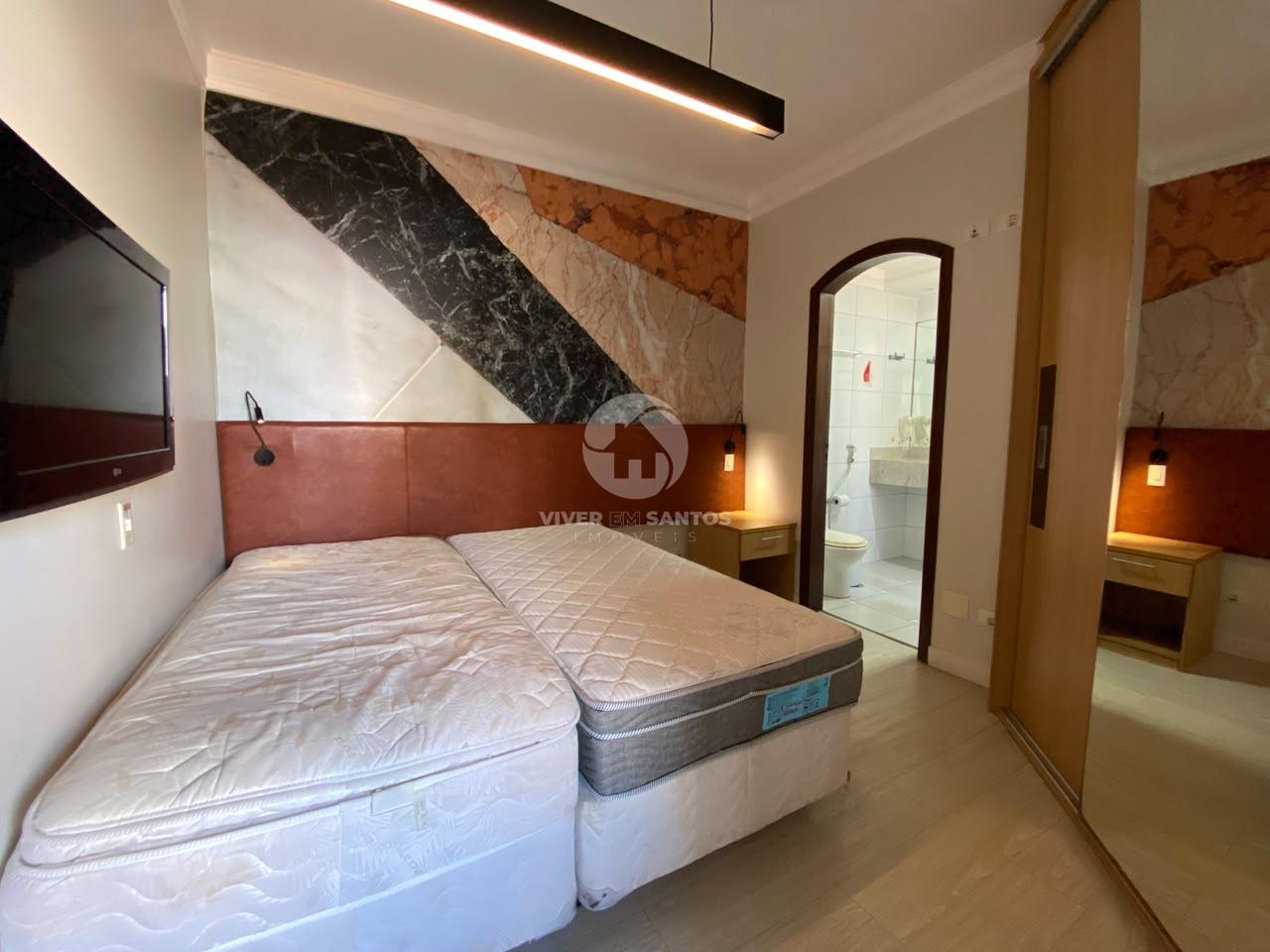 Flat 1 Suíte, Sacada com Vista Livre, Serviços de Hotel e Vaga no Gonzaga – Santos/SP em Gonzaga, Santos — foto 10