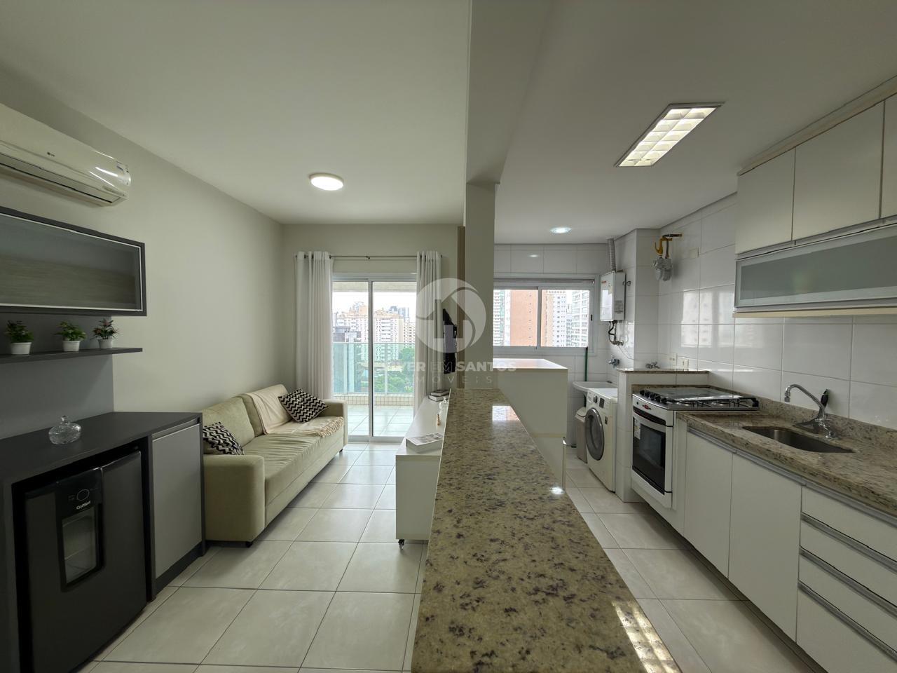 Apartamento Mobiliado 52 m², 1 Dormitório, Varanda com Vista Livre, Vaga e Lazer Completo no Gonzaga – Santos/SP em Gonzaga, Santos — foto 4