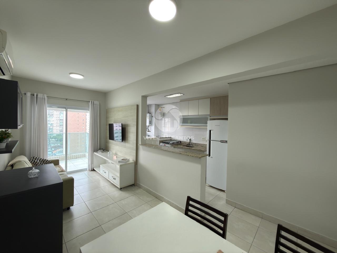 Apartamento Mobiliado 52 m², 1 Dormitório, Varanda com Vista Livre, Vaga e Lazer Completo no Gonzaga – Santos/SP em Gonzaga, Santos — foto 2