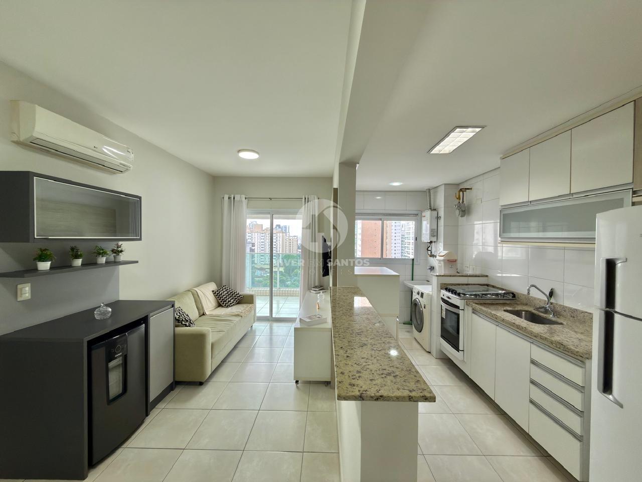 Apartamento Mobiliado 52 m², 1 Dormitório, Varanda com Vista Livre, Vaga e Lazer Completo no Gonzaga – Santos/SP em Gonzaga, Santos — foto 7