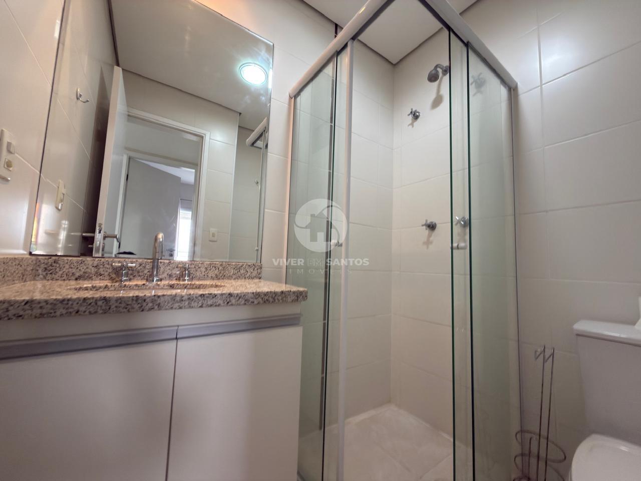 Apartamento Mobiliado 52 m², 1 Dormitório, Varanda com Vista Livre, Vaga e Lazer Completo no Gonzaga – Santos/SP em Gonzaga, Santos — foto 12