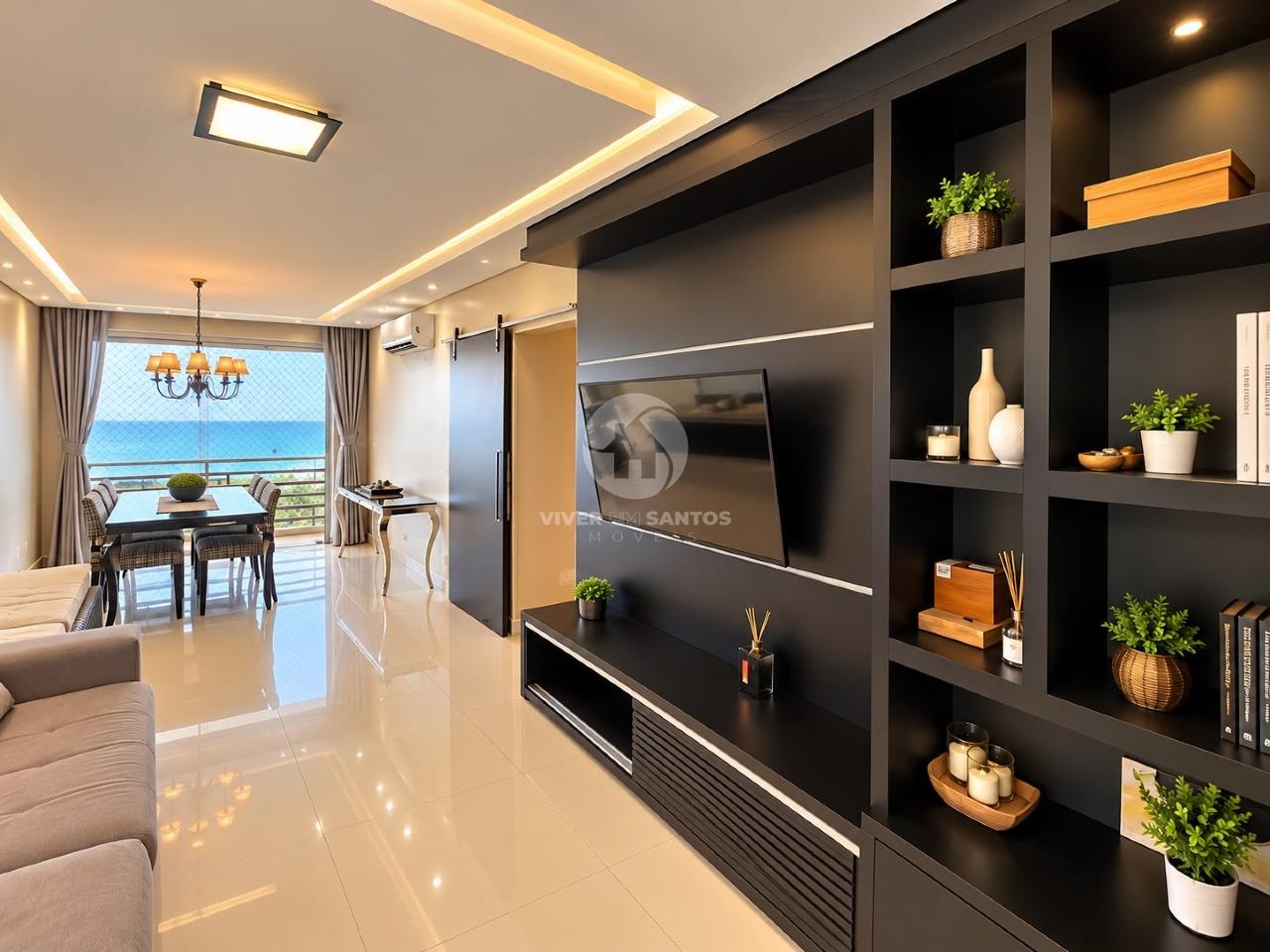 Apartamento 104 m², 2 Dormitórios, Suíte, Varanda e Vista para o Mar no Boqueirão – Santos/SP em Boqueirão, Santos — foto 3