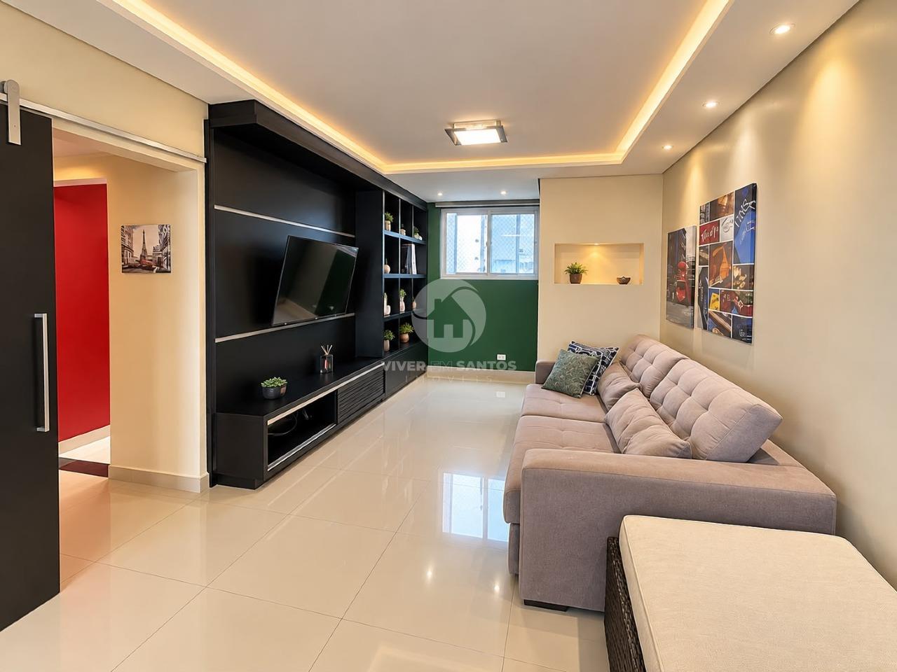 Apartamento 104 m², 2 Dormitórios, Suíte, Varanda e Vista para o Mar no Boqueirão – Santos/SP em Boqueirão, Santos — foto 5