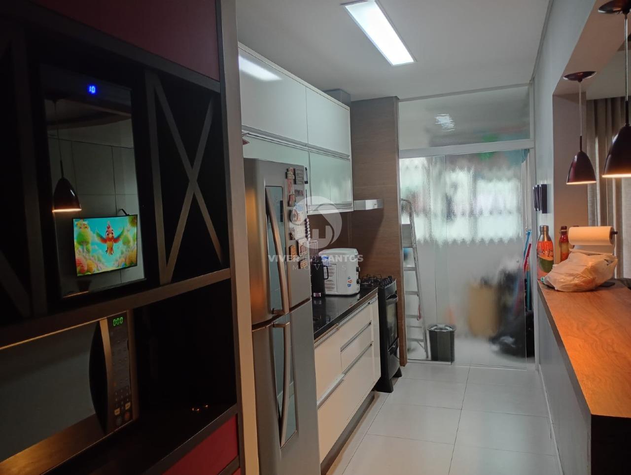 Apartamento 2 Dormitórios, Cozinha em Conceito Aberto, Porcelanato e Garagem na Encruzilhada – Santos/SP em Vila Mathias, Santos — foto 5
