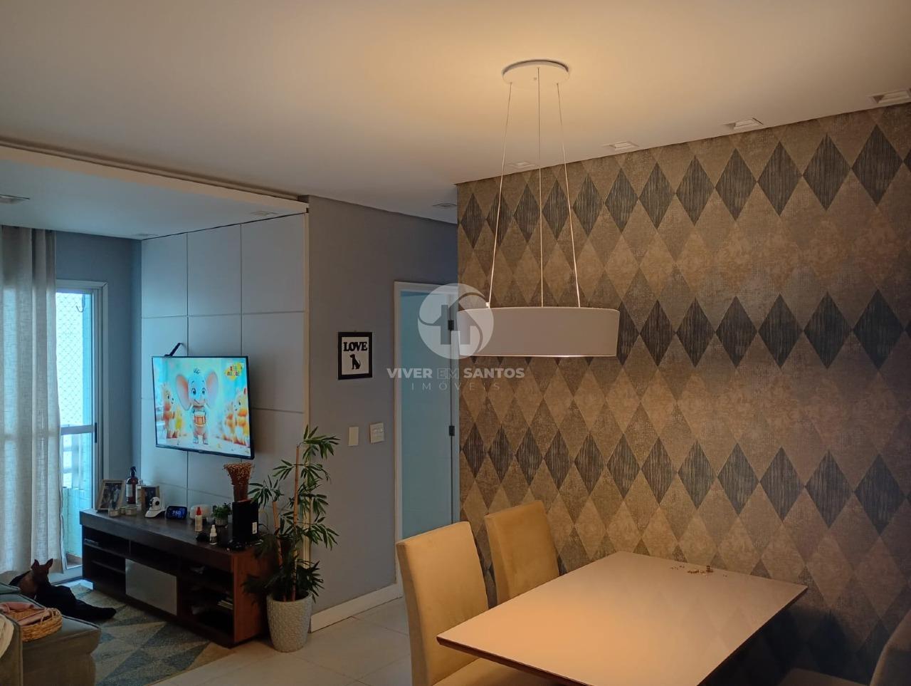 Apartamento 2 Dormitórios, Cozinha em Conceito Aberto, Porcelanato e Garagem na Encruzilhada – Santos/SP em Vila Mathias, Santos — foto 4