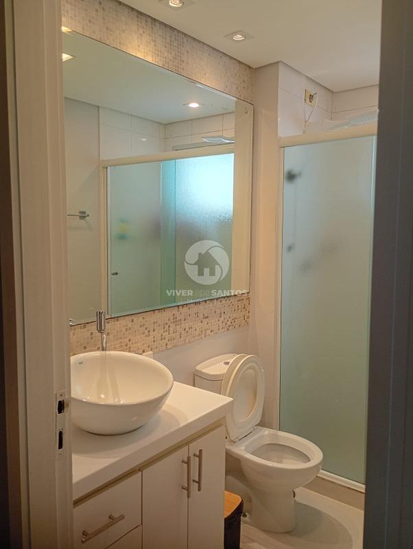 Apartamento 2 Dormitórios, Cozinha em Conceito Aberto, Porcelanato e Garagem na Encruzilhada – Santos/SP em Vila Mathias, Santos — foto 11