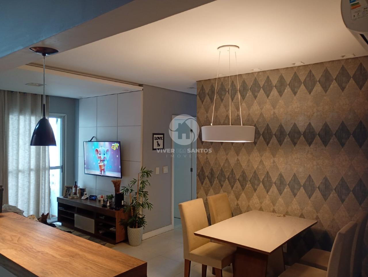 Apartamento 2 Dormitórios, Cozinha em Conceito Aberto, Porcelanato e Garagem na Encruzilhada – Santos/SP em Vila Mathias, Santos — foto 2