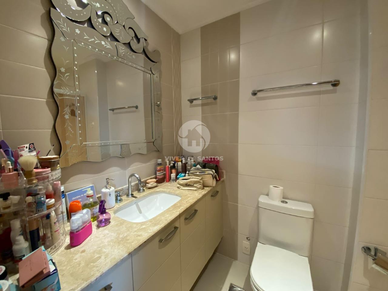 Apartamento Alto Padrão 227 m², 3 Suítes com Closet, Varanda Gourmet e 3 Vagas na Aparecida – Santos/SP em Aparecida, Santos — foto 14