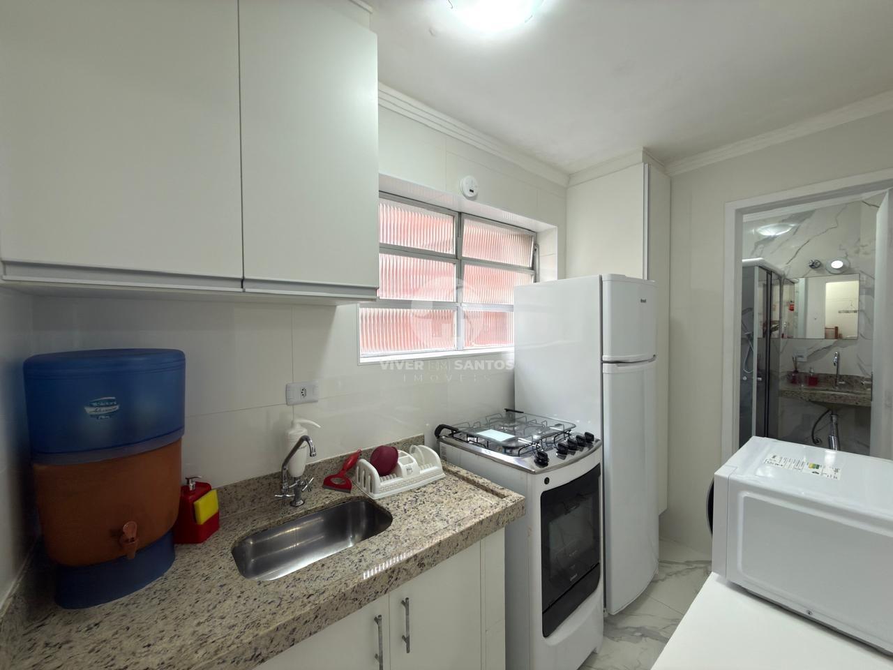 Apartamento Reformado e Mobiliado, 1 Dormitório e Vista para o Mar a 50 Metros da Praia no Embaré – Santos/SP em Embaré, Santos — foto 8