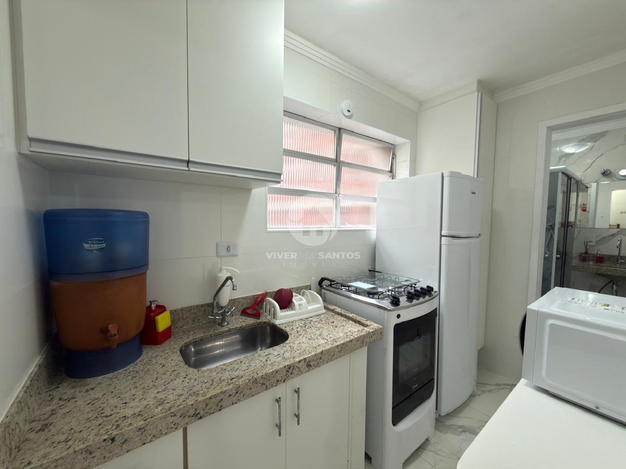 Apartamento Reformado e Mobiliado, 1 Dormitório e Vista para o Mar a 50 Metros da Praia no Embaré – Santos/SP em Embaré, Santos — foto 11