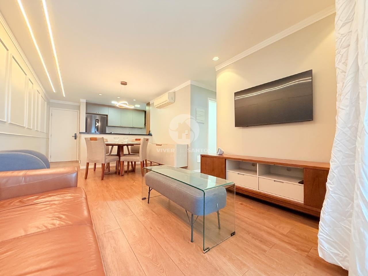 Apartamento Mobiliado 77 m², 3 Dormitórios, Suíte, Varanda Gourmet, 2 Vagas e Lazer Completo na Ponta da Praia – Santos/SP em Ponta da Praia, Santos — foto 4