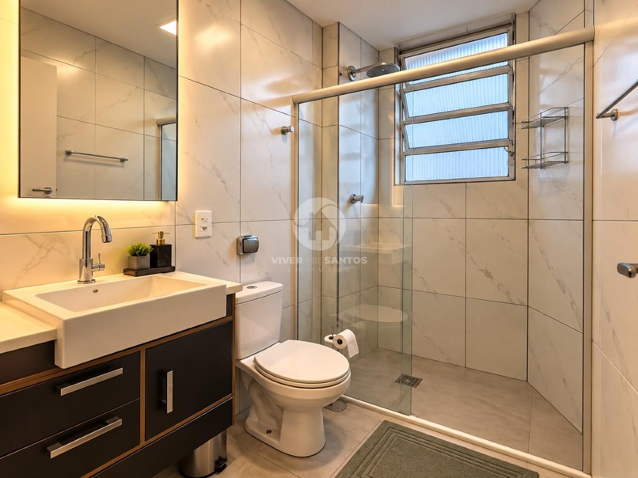Apartamento Reformado 60 m², 2 Dormitórios e Vaga a 1 Quadra da Praia no Gonzaga – Santos/SP em Gonzaga, Santos — foto 8