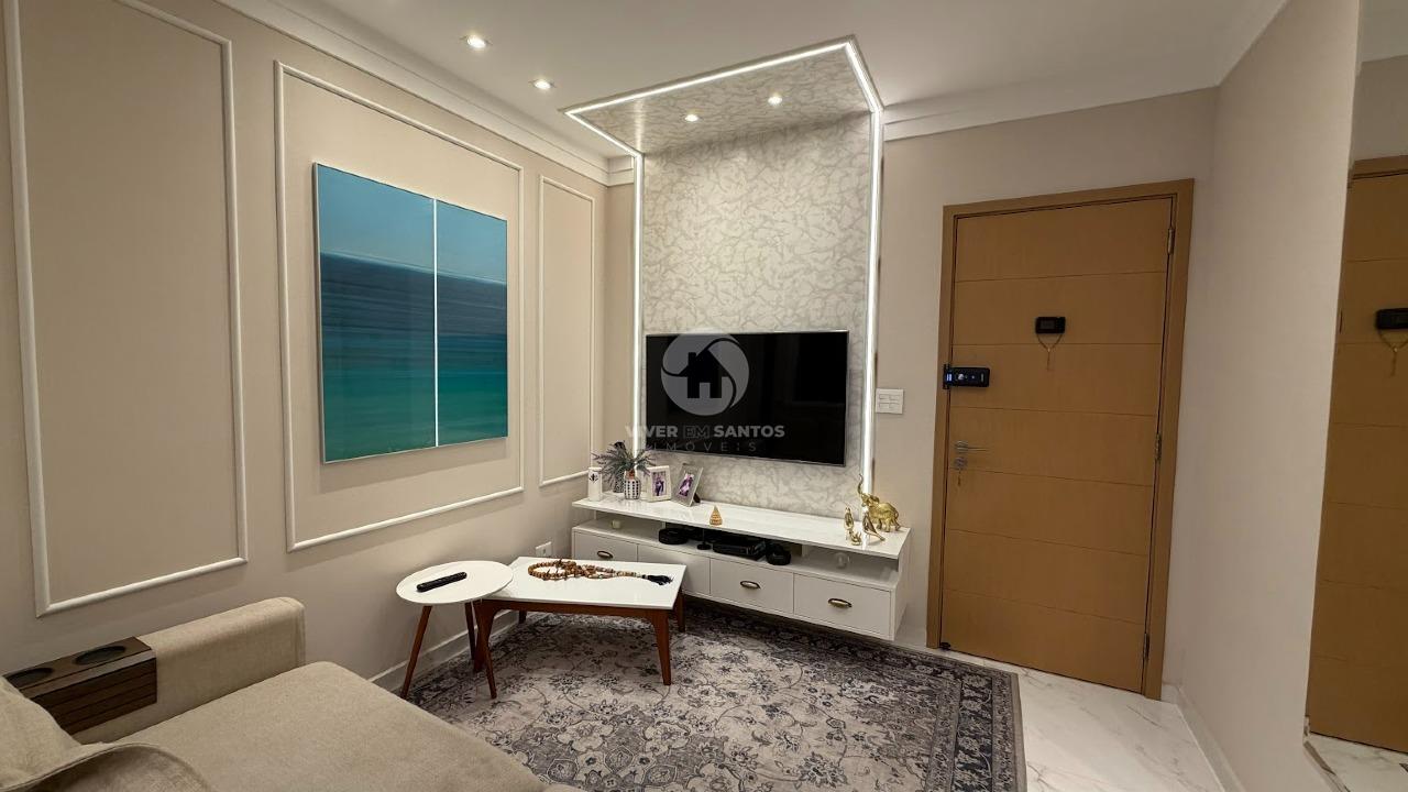 Apartamento Mobiliado, 2 Dormitórios, Varanda Gourmet, Vaga Demarcada e Lazer Completo no Boqueirão – Santos/SP em Boqueirão, Santos — foto 3