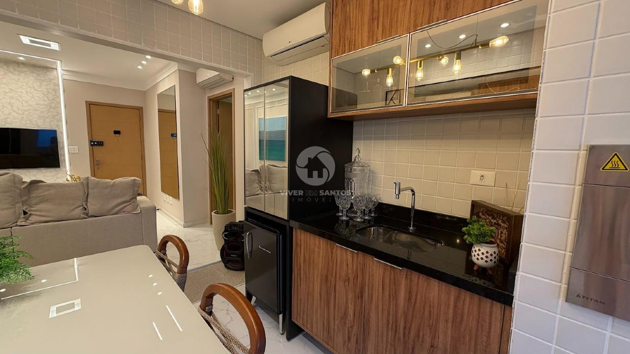 Apartamento Mobiliado, 2 Dormitórios, Varanda Gourmet, Vaga Demarcada e Lazer Completo no Boqueirão – Santos/SP em Boqueirão, Santos — foto 5