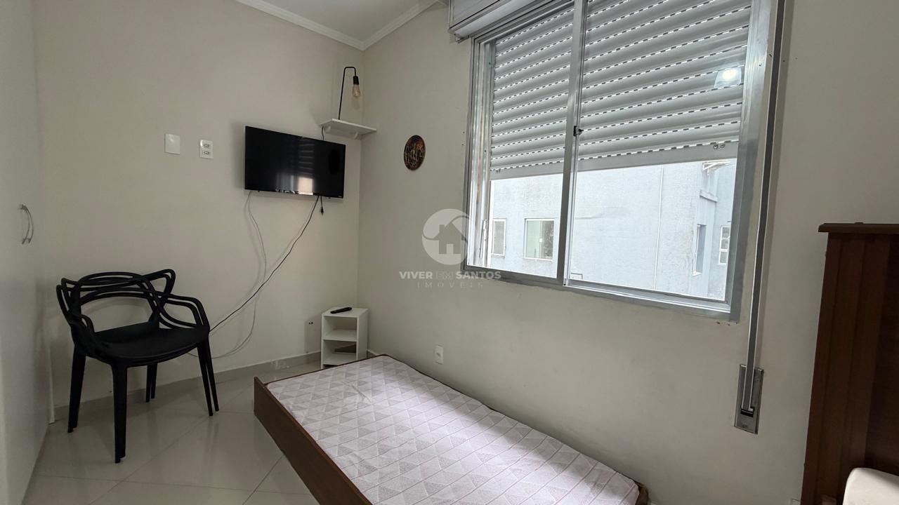 Sala Living Porteira Fechada, Elevador e Portaria 24h Próxima à Praia no Embaré – Santos/SP em Embaré, Santos — foto 2