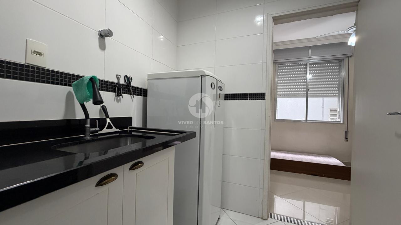 Sala Living Porteira Fechada, Elevador e Portaria 24h Próxima à Praia no Embaré – Santos/SP em Embaré, Santos — foto 6