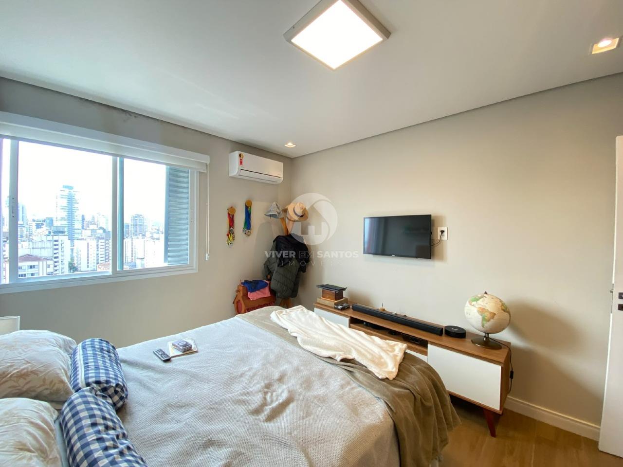 Apartamento Reformado, 2 Dormitórios com Vista Mar, Cozinha Planejada e Portaria 24h – Santos/SP em Aparecida, Santos — foto 11