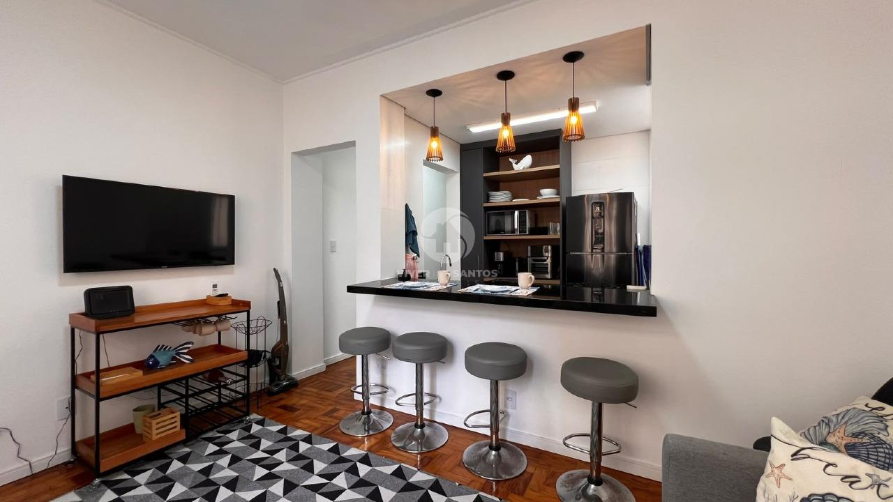 Apartamento Frente Mar, Porteira Fechada, 1 Suíte, Vista Mar e Reformado no Embaré – Santos/SP em Embaré, Santos — foto 3