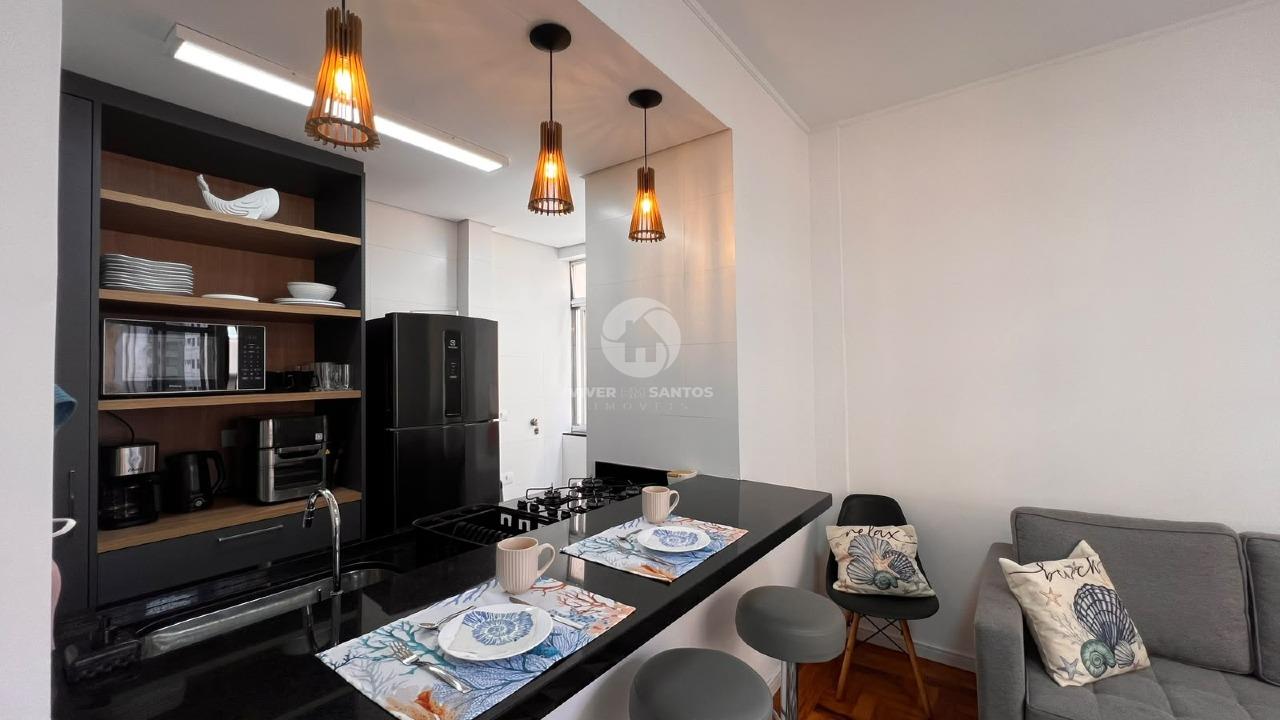 Apartamento Frente Mar, Porteira Fechada, 1 Suíte, Vista Mar e Reformado no Embaré – Santos/SP em Embaré, Santos — foto 14