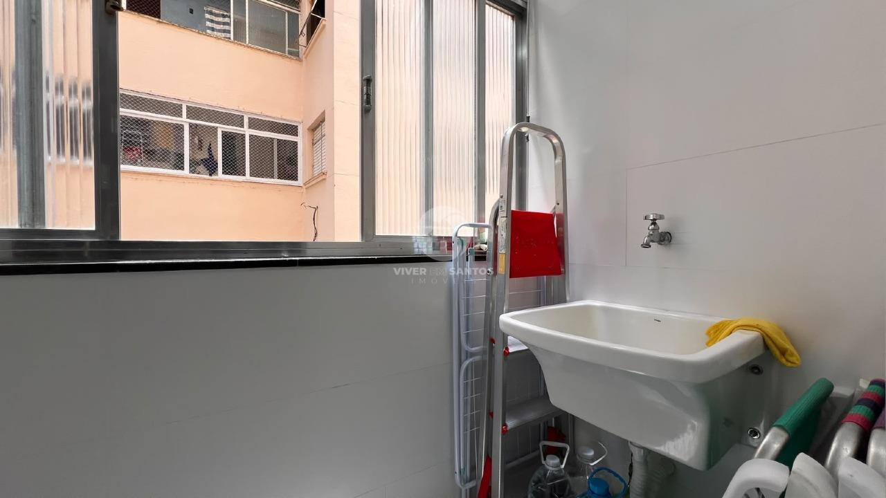 Apartamento Frente Mar, Porteira Fechada, 1 Suíte, Vista Mar e Reformado no Embaré – Santos/SP em Embaré, Santos — foto 16