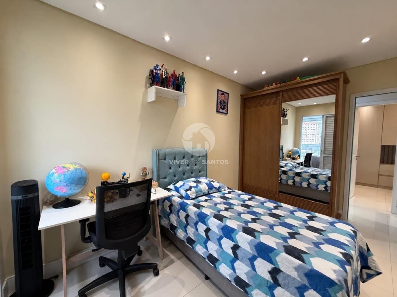 Apartamento 3 Dormitórios, 2 Suítes, Varanda Gourmet, Vista Livre e 2 Vagas no Embaré – Santos/SP em Embaré, Santos — foto 14